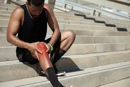 Man having a knee injury