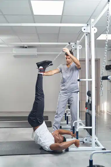 Doctor guided the man for his chiropractic care treatment