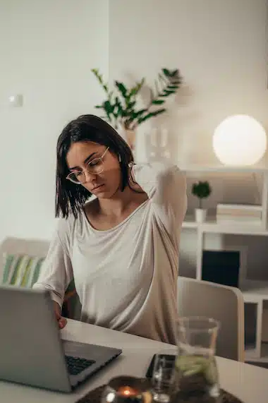 Woman having a back pain