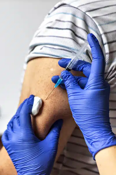Epidural Steroid Injections on patient's arm