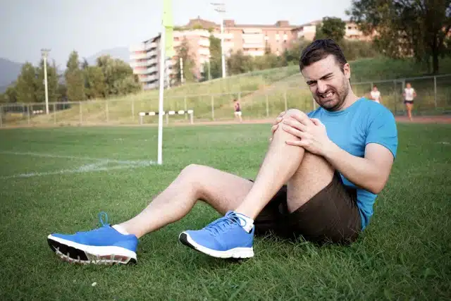 A man with a leg pain