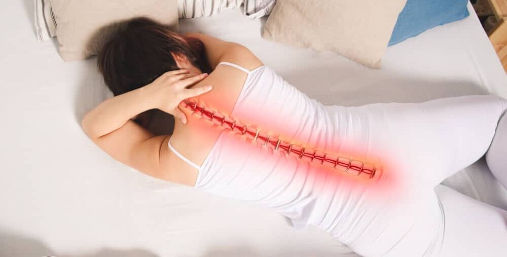 A woman having an issue with scoliosis
